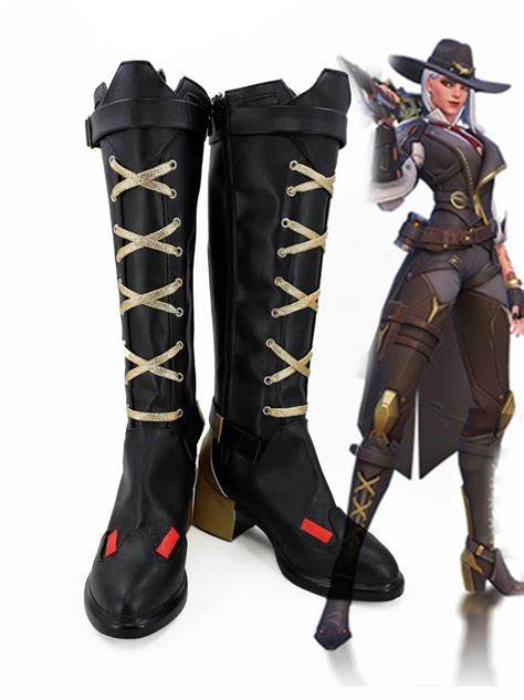 ashe overwatch replica boots cosplay|Overwatch Ashe Elizabeth Caledonia Red Cosplay Boots.